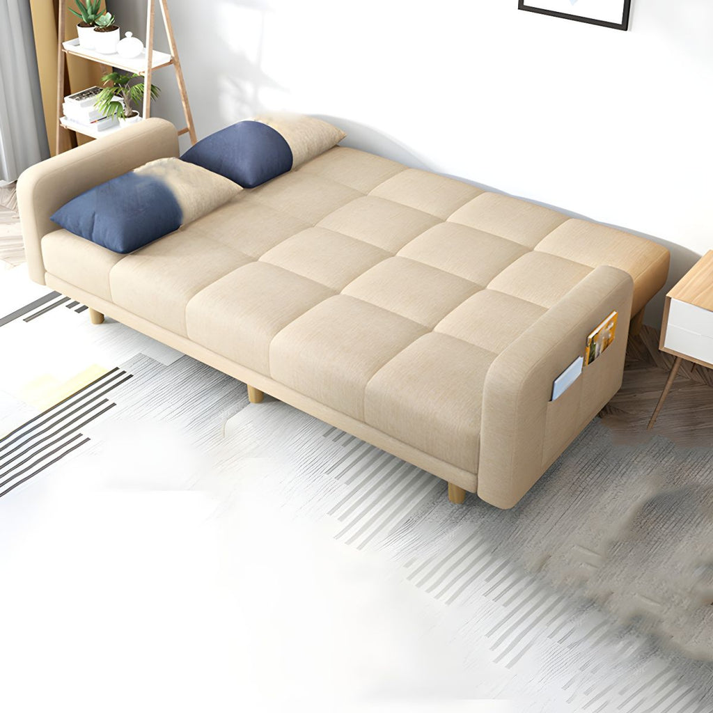 Modern Linen Tufted Sofa Bed 31"H Convertible Sofa with Square Arm