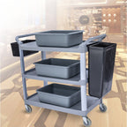 Synthetic Material Detached Accessory Cart with 3 Tiers, 4 Casters & Handle Culinary Space