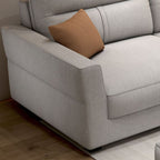 Beige Loose Back Standard/Single Sofa with Arm and 4/3 Pillows