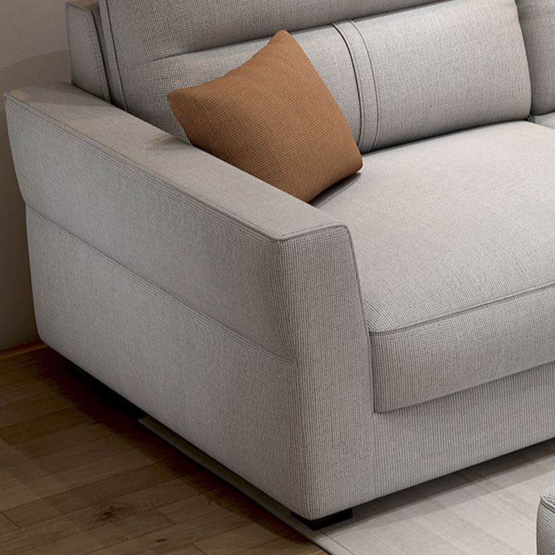 Beige Loose Back Standard/Single Sofa with Arm and 4/3 Pillows