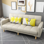 Square Arm Modern Storage Sofa with Biscuit Back Convertible Sofa for Living Room