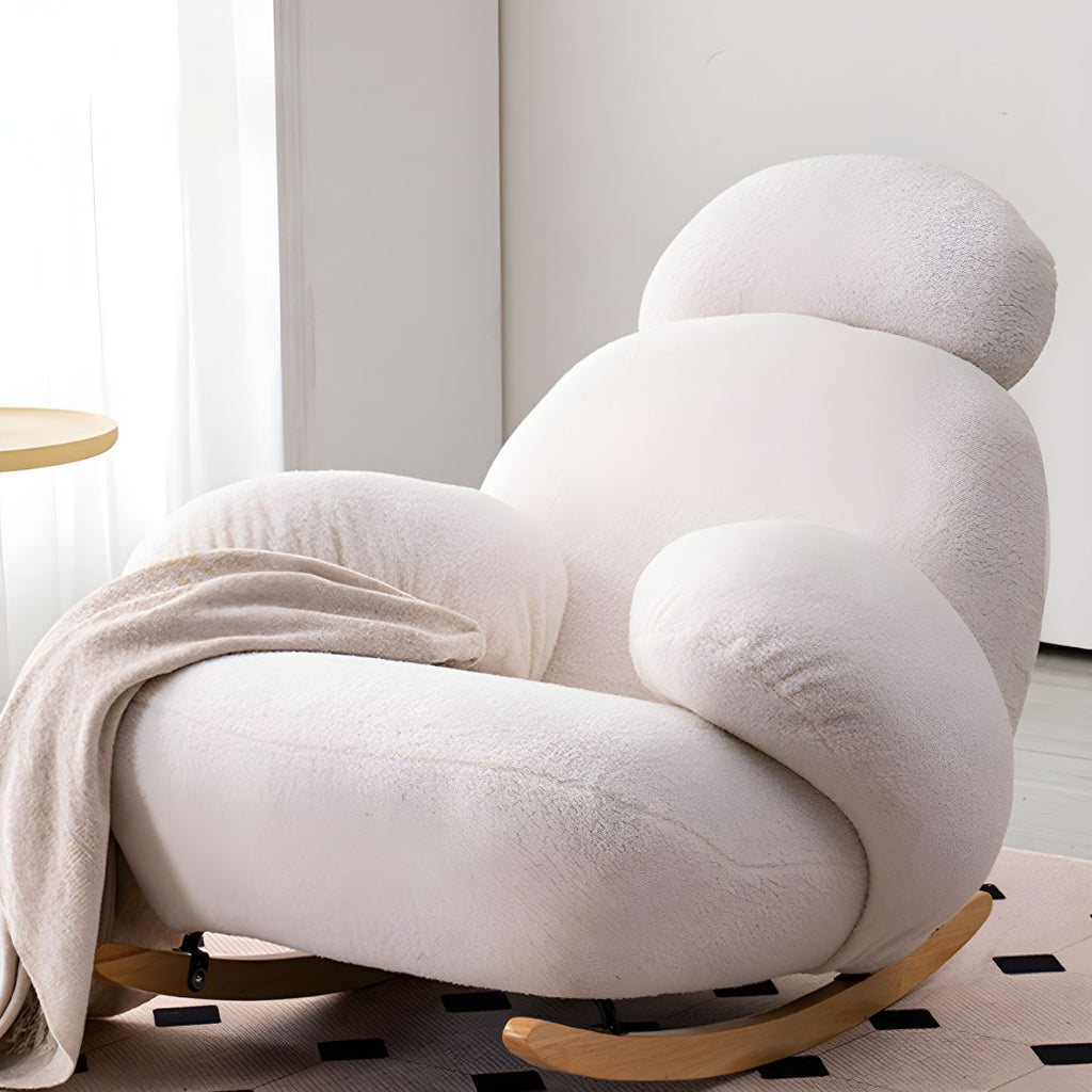 Velvet Upholstered Rocking Chair Modern Style Rocking Accent Chair