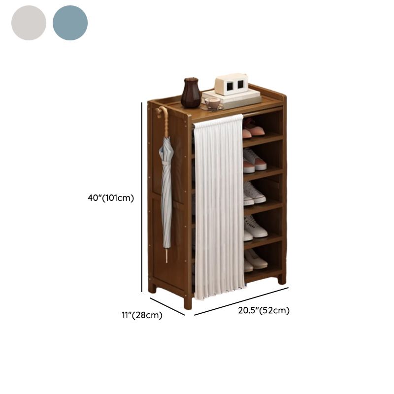 Art Deco Bambusa Rectangle Shoe Rack with 7 Shelves/6 Shelves/5 Shelves, Floor Mounted for 11-20 Pairs/1-10 Pairs/21-30 Pairs in Drawing Room