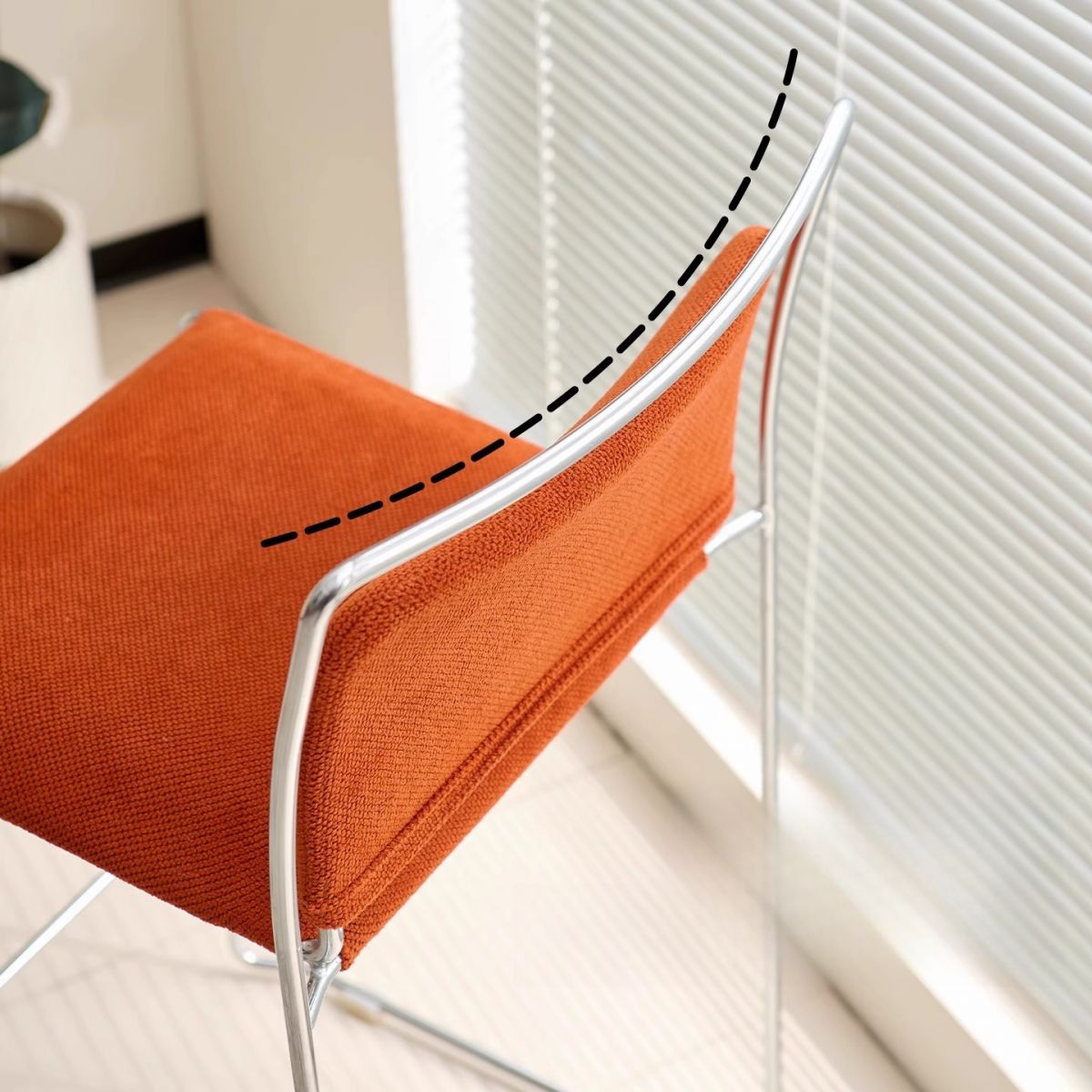 Casual Soft Seating Bar Stools in Midnight Black/White/Amber Color with Back, Pileable, Rectangle Seat Style, and Leg Rest