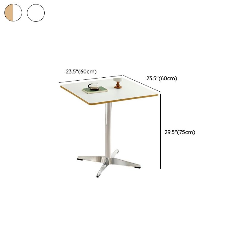 Silver Pedestal Panel Wood Dining Table, Rainproof and Perfect for 2-seater
