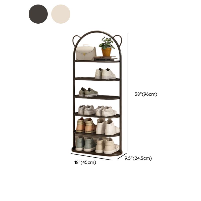 Art Deco Glam Steel Oval Shoe Rack with 8/7/6 Shelves for 11-20/1-10 Pairs in Drawing Room