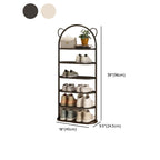 Art Deco Glam Steel Oval Shoe Rack with 8/7/6 Shelves for 11-20/1-10 Pairs in Drawing Room