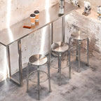 1/2/4 Pieces Silver Stainless Steel Contemporary Bar Pub Table Set