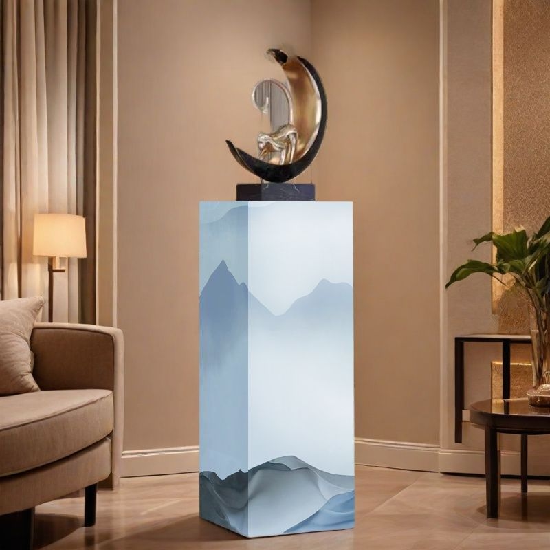 Up to 19 in L x 30 to 39 in/20 to 29 in H Sintered Stone Unfinished Marble Square Display Table