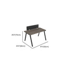 Modern Rectangular Gray Manufactured Wood Writing Table with Cable Management
