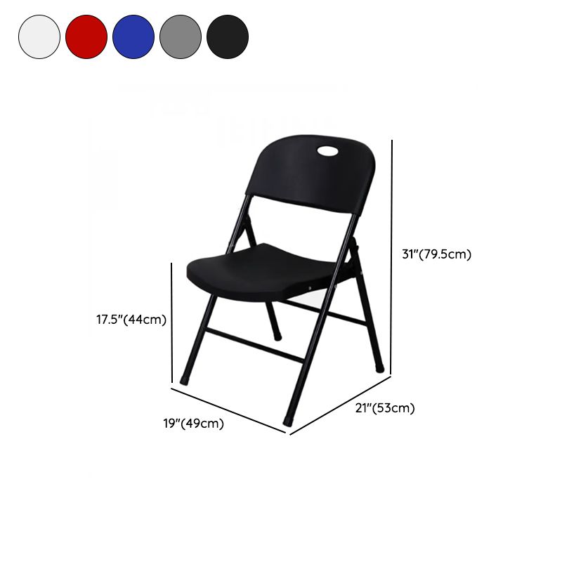 Solid Color Side Chair with Exposed Back, Foldable Metal Frame, 1 Chair Compatible with Tile Flooring