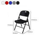 Solid Color Side Chair with Exposed Back, Foldable Metal Frame, 1 Chair Compatible with Tile Flooring