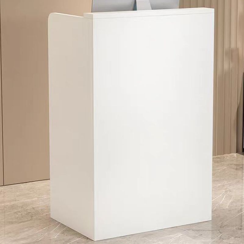Rectangle Reception Desk with 1 Drawer, Cable Management and a Manufactured Wood Top in a Simple Style, Cabinet and Filing Cabinet Included/Not Included