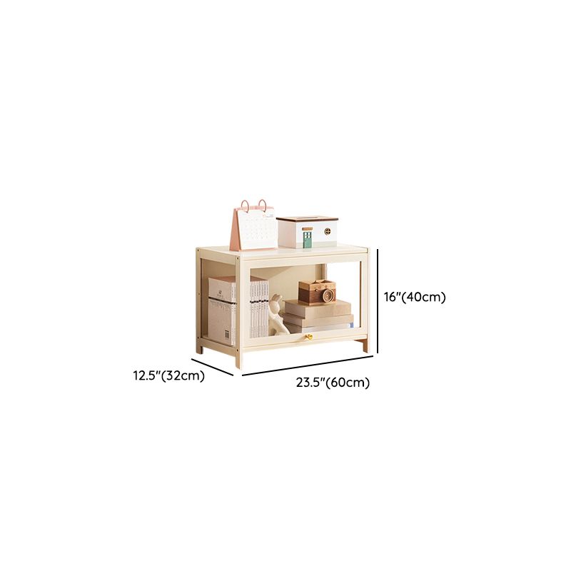 Ivory Rectangular Organizing Shelf with 6-Shelf, Vertical/Lateral Filing, Polymer Door, Closed Back