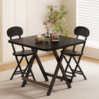 Scratch-proof Foldable Square Veneer Dining Table with Crossed Legs for 2-seater/Seating for 4