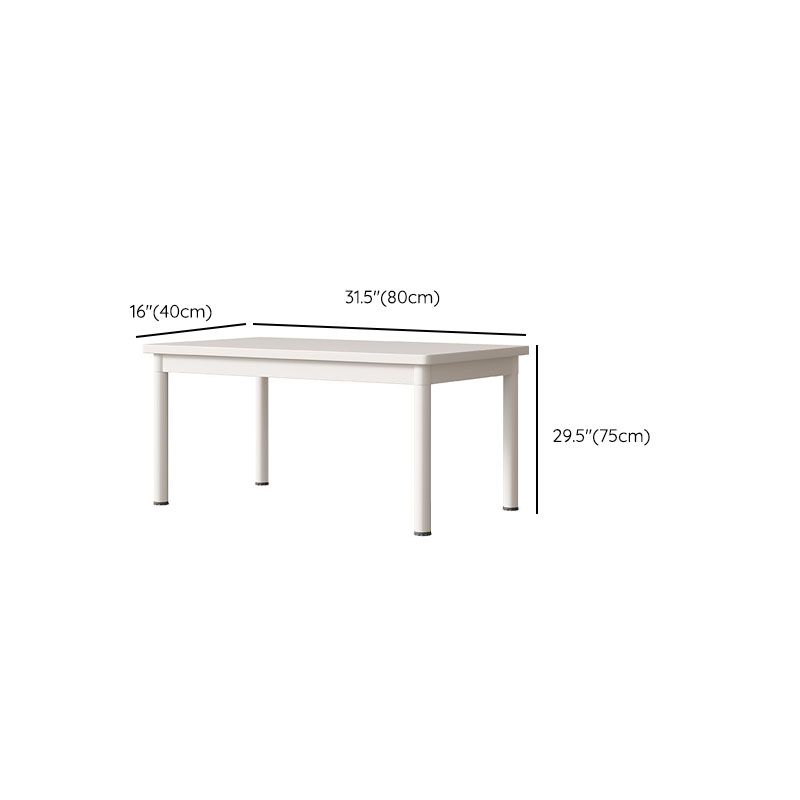 Trendy Rectangular Manufactured Wood Writing Table in Chalk
