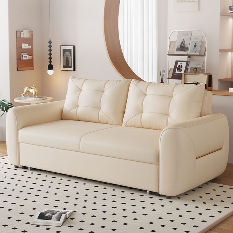Scratch-immune and Rainproof Sleeper Futon Bed with Tufted Back, Loveseat Capacity, and Container Storage, Featuring Stitch-tufted Design in California King/King/Queen Sizes with Pillow