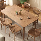 Modish Sepia Fixed Chip Resistant Solid Wood Dining Table with Ash Wood Legs for Seats 4/Seating for 6