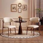 Art Deco Dinette Side Chair with Ventilated Back, Cushion Upholstery, Alloy Legs, and Foot Pads