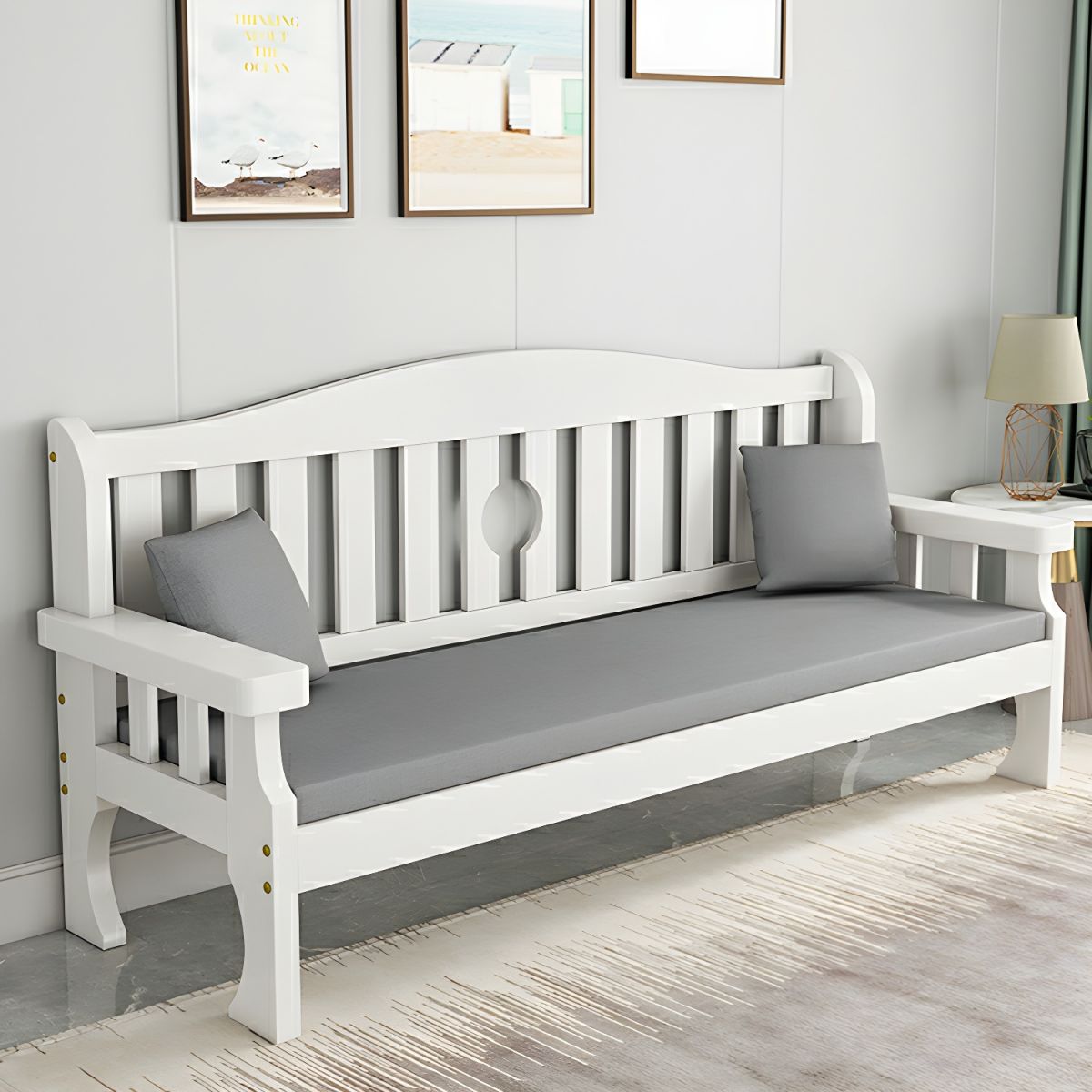 Gray Cotton and Linen Modern Sofa with Foam Seat and Pillow Included