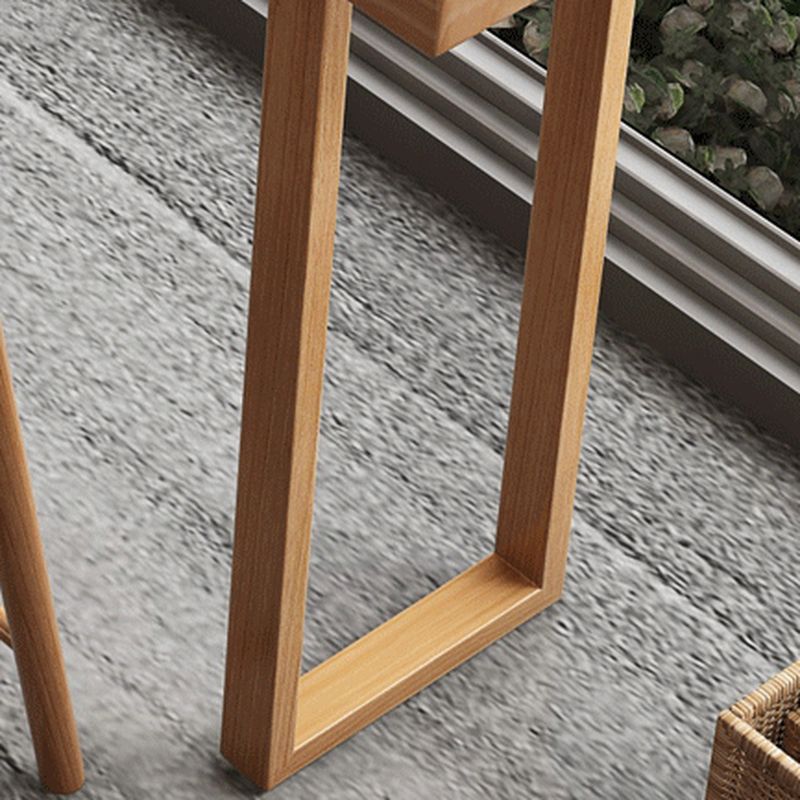Modern Rectangular Pine Wood Pub Table with Sled Base in Wood Grain
