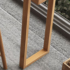 Modern Rectangular Pine Wood Pub Table with Sled Base in Wood Grain