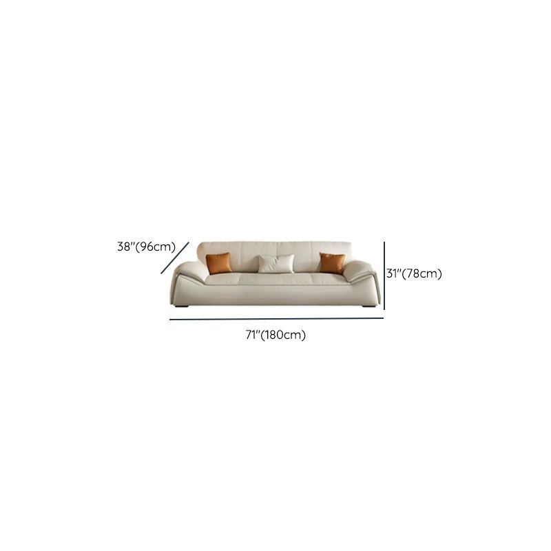Contemporary Modern Solid Color Stain Resistant Standard/Single Sofa in Off-White, Seats 3/6/5 with 3/1 Pillows