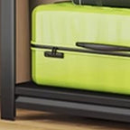 Black Modern Simple Style Coat Tree with Container Storage, 3 Shelves, and Steel Frame