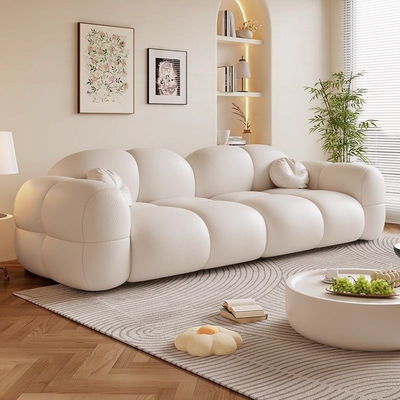 Trendy Solid Color Stain Resistant Standard Sofa in Grey/Taupe/Amber Color with Arm, 4-seater/Seats 3 and 2 Pillows