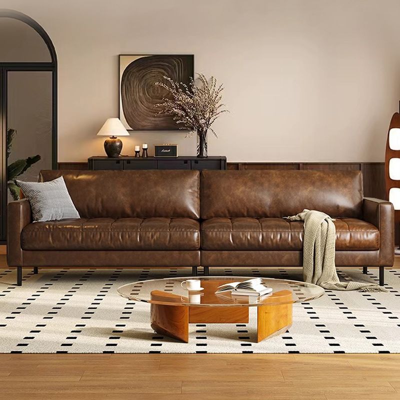 Contemporary Modern Solid Color Water Resistant Standard Sofa/Single Sofa in Sepia for 5/4-seater/for 3 with 2 Pillows/1 Pillow