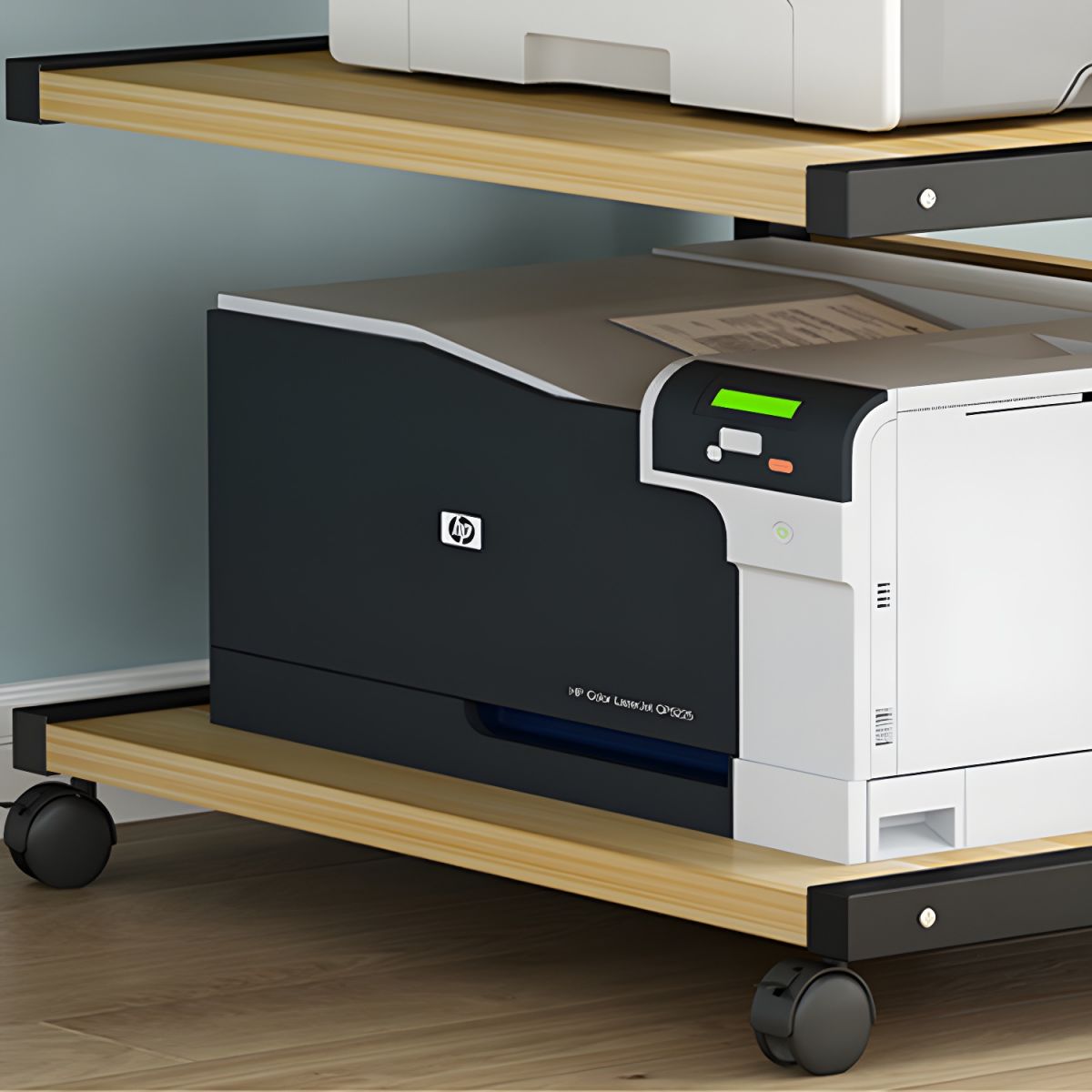 Ultra-Functional Compact Printer Stand with Locking Casters, Wood Material, Limited Warranty
