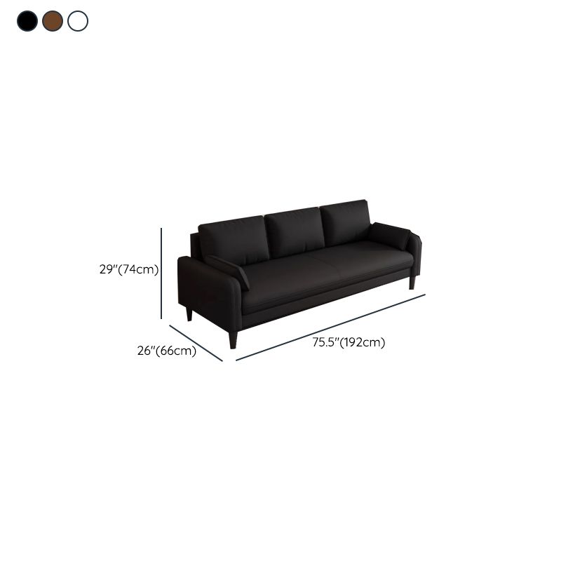 Drawing Room Standard Sofa in Pu Leather with Gray/Mocha/Off-White Upholstery and Armrest