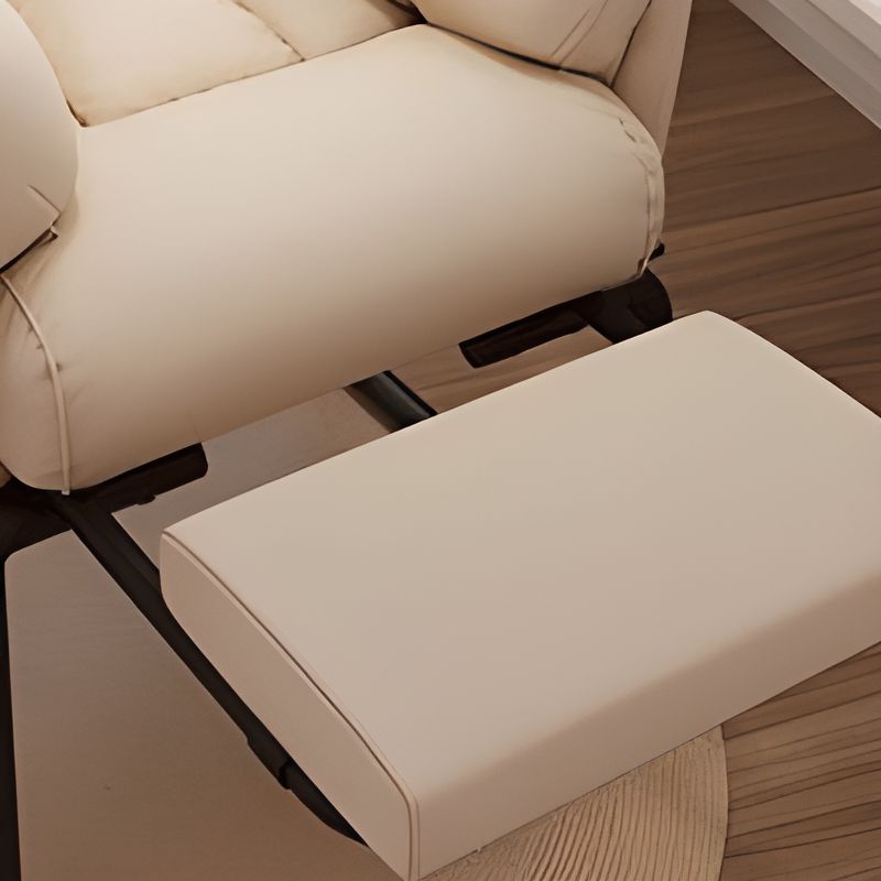 Simple Style Upholstery Office Chairs in Dove Grey/Cream with Armrest, Leg Rest, Ergonomic Design, and Adjustable Back Angle
