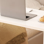 Casual Engineered Wood Laptop Cart with Adjustable Height and Casters