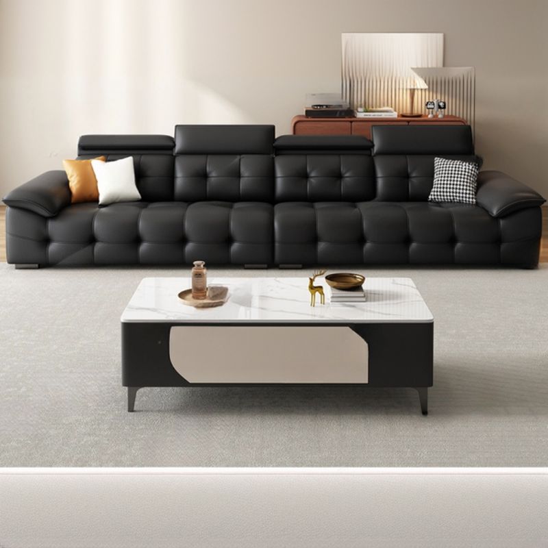 Contemporary Modern Solid Color Scratch-immune Standard Sofa in Ink for 4-seater/6-seater/3 with 3 Pillows/1 Pillow
