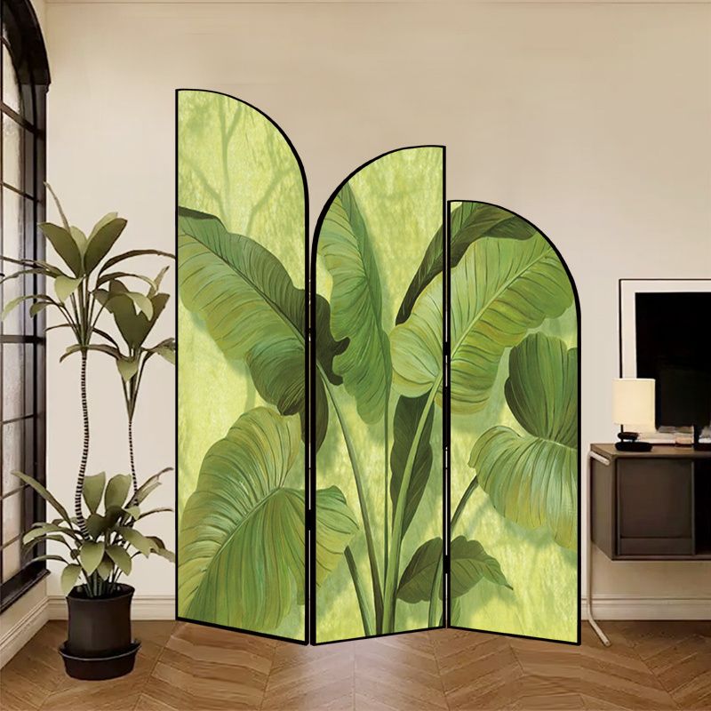 Indoor Opaque Folding Temporary Wall Panels with Natural Wood Frame, 3 Panels, Double Sided Print, Self-supporting