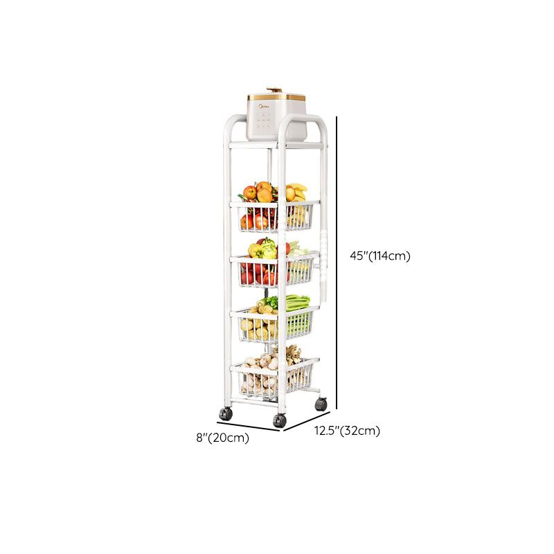 Portable Center with Metal Countertop and Basket