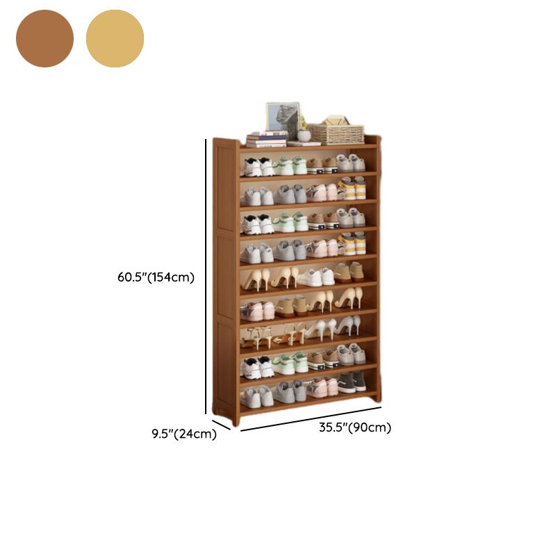 Art Deco Bambusa Rectangle Shoe Rack with 8/11/10 Shelves, Floor Mounted for 21-30 Pairs in Drawing Room