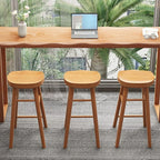 Modern Rectangular Pine Wood Pub Table with Sled Base in Wood Grain