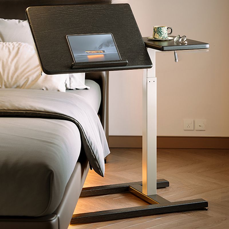 Casual Engineered Wood Laptop Cart with Adjustable Height, Casters, and Ergonomic Tilt