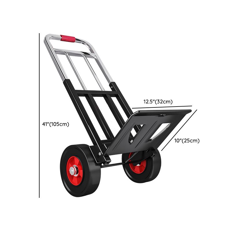 Adult Folding Rolling Cart with Storage Tray, Casters & Handle, Black Metal Frame