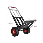 Adult Folding Rolling Cart with Storage Tray, Casters & Handle, Black Metal Frame