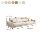 Contemporary Modern Solid Color Stain Resistant Standard Sofa in Light Gray/Light Brown/Tan, Seats 3 with 3 Pillows