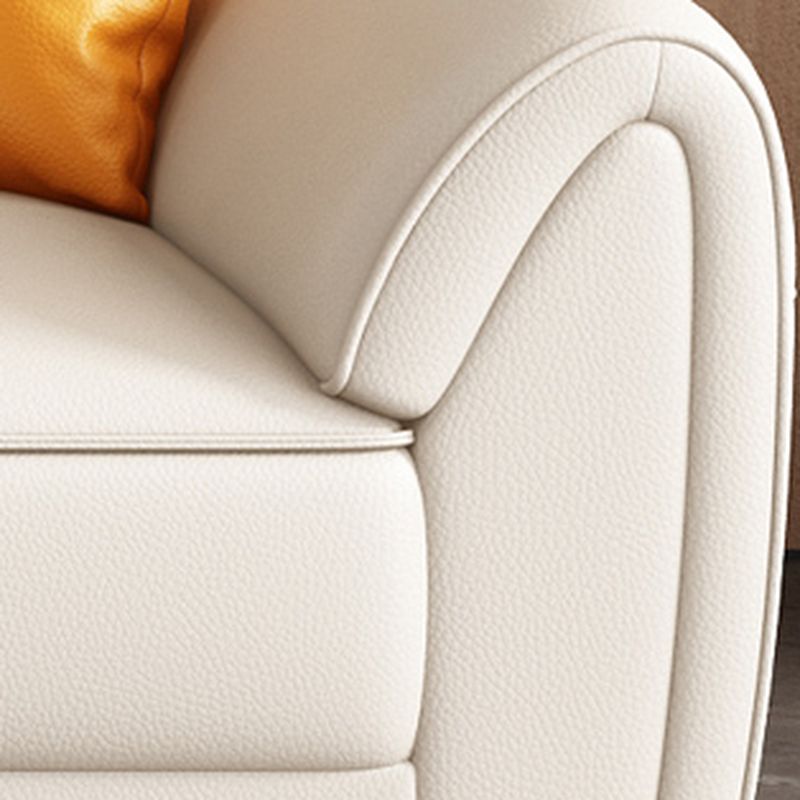 Contemporary Modern Solid Color Stain Resistant Standard Sofa in Light Gray/Light Brown/Tan, Seats 3 with 3 Pillows