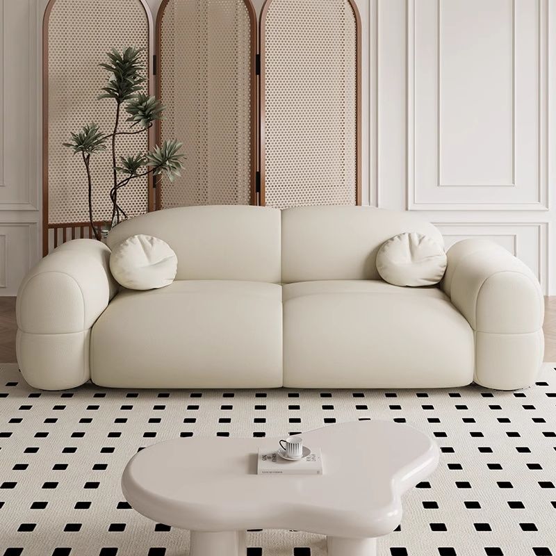 Versatile Grey/Blush/Amber Flannel Standard Sofa/Loveseat with Arm and Concealed Support