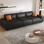Midnight Black/White Standard Sofa/Loveseat with Armrest for Drawing Room
