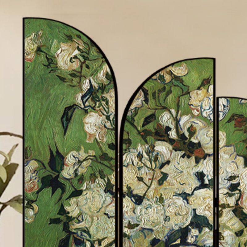 Indoor Opaque Folding Temporary Wall Panels with Natural Wood Frame, 3 Panels, Double Sided Print, Self-supporting