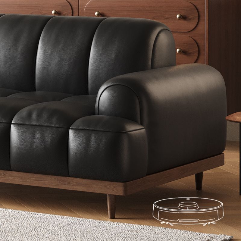 Contemporary Modern Solid Color Water Resistant Standard Sofa in Ink, 2 People