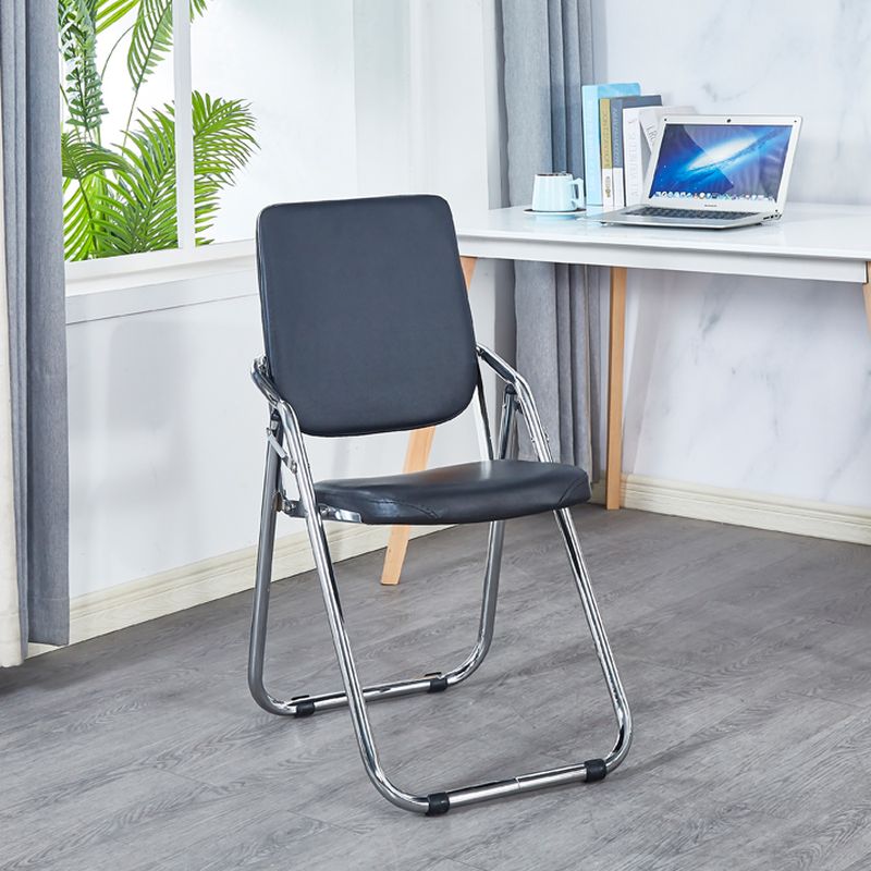 Solid Color Foldable Metal Side Chair with Handrail for Tile Flooring - 1 Chair