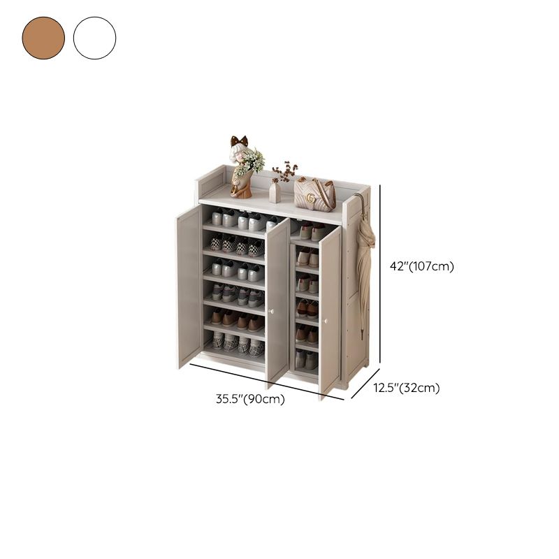 Bambusa 7-tier/6 Tiers/8-tier Shoe Displays with Horizontal Sloping Shelves and Dustproof Cover